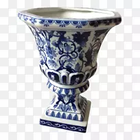 花瓶蓝白陶瓷钴蓝缸青花瓷碗