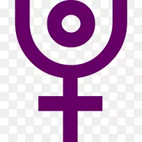 性别符号性别平等占星学符号等于符号-紫色优惠券