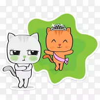 猫婚礼请柬卡通剪辑艺术旁观者羡慕他们的室友