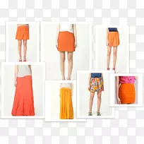 鸡尾酒裙腰型橙色裙子