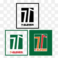 标志7-11品牌符号-有一个字在板上。