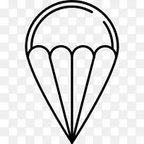 黑白降落伞夹艺术滑翔降落伞