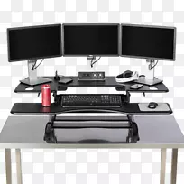 站立桌坐-立台电脑显示器.彩色桌子