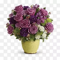 花束康乃馨紫色花釉花瓶