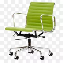 Eames躺椅桌子Eames家红蓝椅办公椅和书桌-真皮凳子