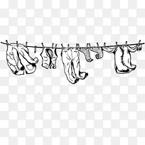 服装线洗衣店服装剪贴画.晾衣绳