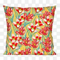 投掷枕头垫花瓣长方形手绘花卉