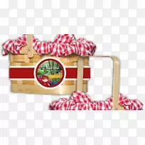 篮子野餐手袋圣诞装饰品gingham-宣传旗帜