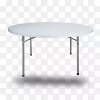 折叠桌、花园家具、咖啡桌、餐厅-一张有四条腿的圆桌