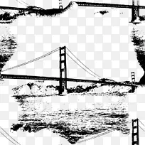 金门桥线艺术剪贴画-金门桥