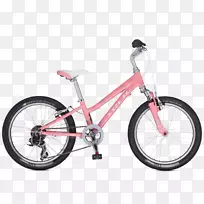 自行车车架自行车车轮自行车马鞍自行车车把粉红色自行车