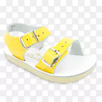 咸水凉鞋服鞋类发亮的黄色