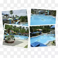 洛雷塔度假村餐厅和活动地点布团游泳池、露台游泳池和餐馆-郁郁葱葱的树木。