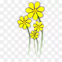花黄色彩色剪贴画-花