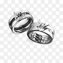 结婚戒指银色金一对戒指