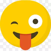 笑脸t恤眨眼表情脸