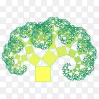 毕达哥拉斯树毕达哥拉斯定理分形圆-夏季元素集合夏季