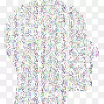 人头头骨电脑图标二进制数字