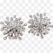 耳环仿宝石和莱茵石钻石雪花手提包-美丽的雪花