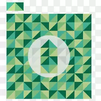 对称面积方形绿色图案.三角片海报