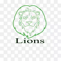 标识线艺术绿色品牌剪贴画-狮子插画