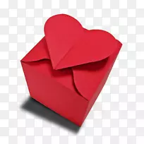 纸情人节折纸心红盒