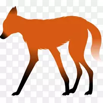 红狐猎狼动物剪贴画-​​狼