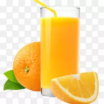 橙汁奶昔汽水橙子和冰块