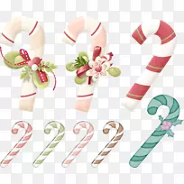 糖果手杖姜饼屋新年棒棒糖圣诞装饰品-头巾