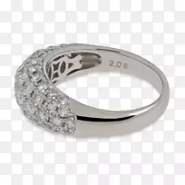 结婚戒指银钻石白金戒指
