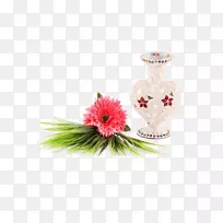 花卉设计切花花瓶越界雏菊-花卉花瓶装饰模拟