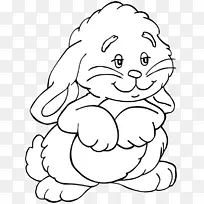 着色书儿童复活节兔子画彩色兔子