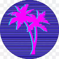 蒸汽波海防桌面壁纸夹子艺术