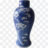 花瓶青白陶器梅坪瓷墨梅花