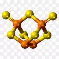 五硫磷分子硫化磷三溴化磷色球
