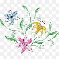 花卉设计绘画剪辑艺术卡通花卉