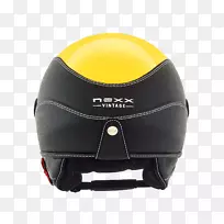 摩托车头盔自行车头盔滑雪板头盔连接.带黄色条纹的复古阳光