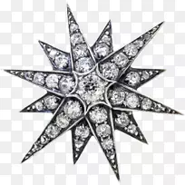 胸针首饰古董钻石切割-钻石明星