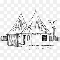 房屋素描-热带悬崖峭壁