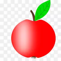 叶苹果剪贴画-红苹果