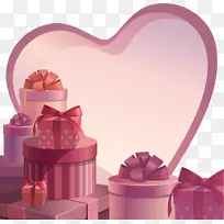 情人节礼品盒-情人节海报背景材料PSD