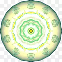 对称绿色圆形有机体-空心曼陀罗