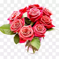 贺卡祝您生日快乐，摄影花束-粉红色玫瑰