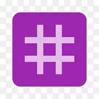 Hashtag计算机图标博客-长影子数字