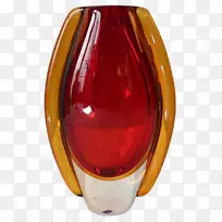 花瓶穆拉诺玻璃琥珀玻璃花瓶