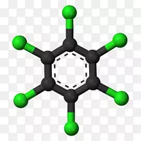 1，4-二氯苯六氯苯化学分子球棒模型油分子