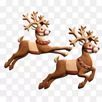 驯鹿，公鹿，圣诞老人，木雕-驯鹿