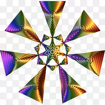 彩色棱镜三角形彩虹几何图形-星人