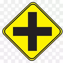 优先标志路口径黏贴边路-十字路口