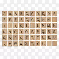 拼字母分布瓷砖板游戏.木制字母表